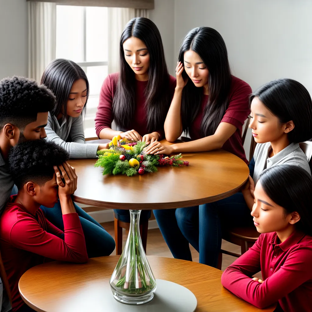 Como fortalecer a fé e a oração em família. 7 Fotos familia oracao mesa fe 2