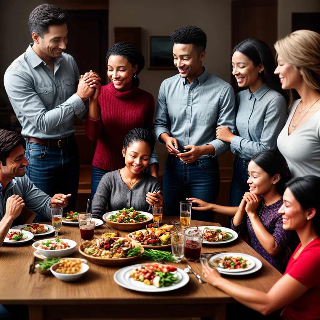 Fotos familia orando mesa amor fe
