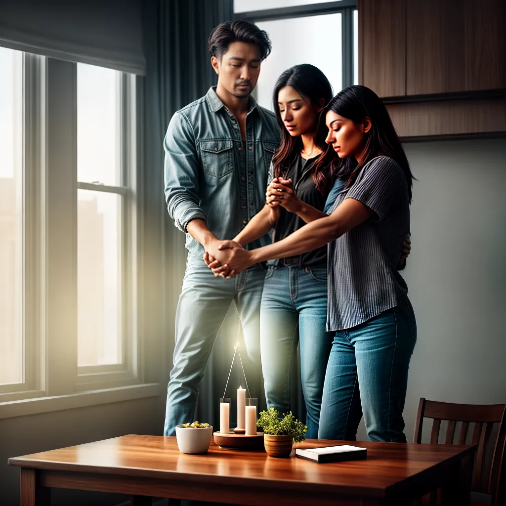 Como fortalecer a fé em família através da oração 9 Fotos familia orando mesa uniao 1