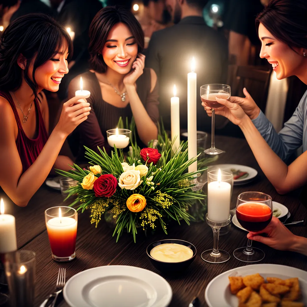 Fotos festa crista mesa comida bebida amigos