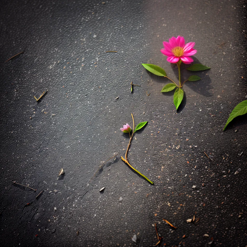 Fotos flor rachadura calcada resiliencia