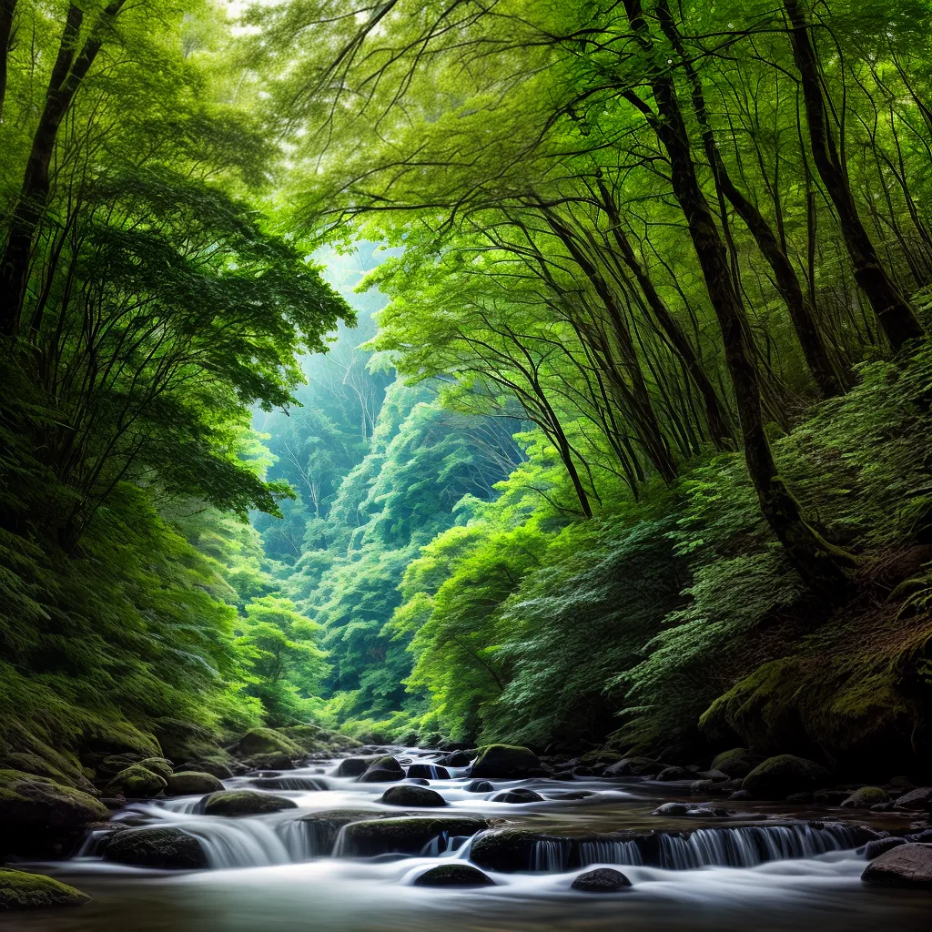 Fotos floresta verde rio peixes passaros