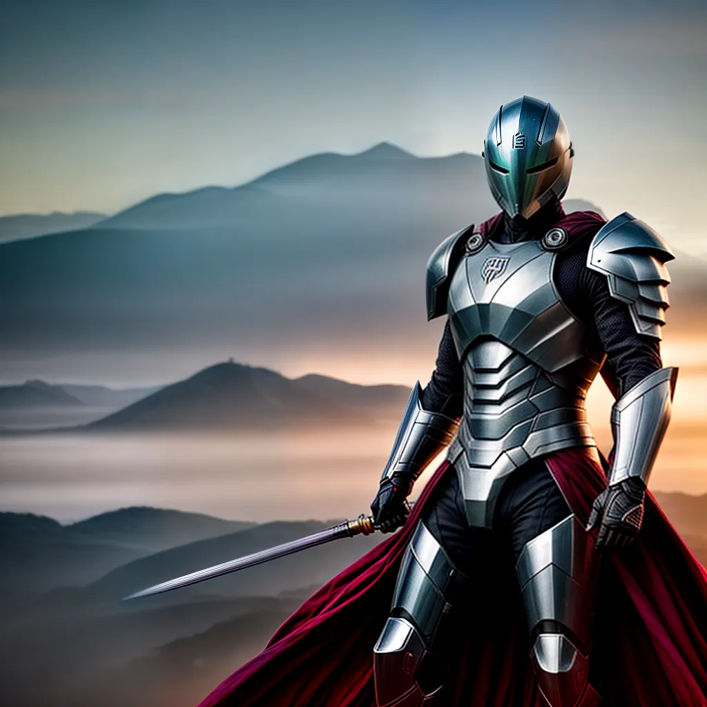 Fotos guerreiro espada escudo montanhas