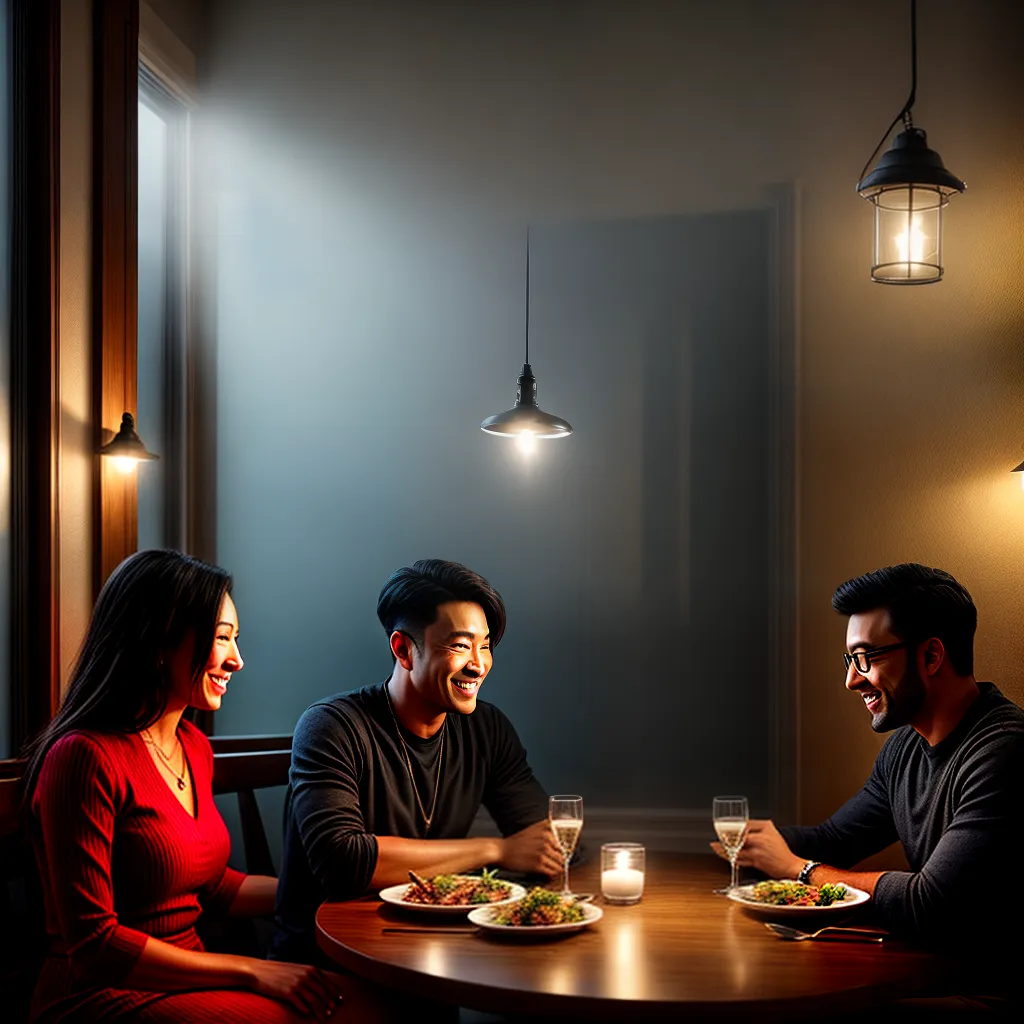 Fotos jantar casal sorriso intimidade