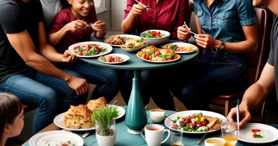 Fotos jantar familia alegria mesa comida