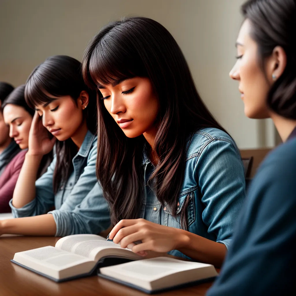 Fotos jovem oracao biblia culto