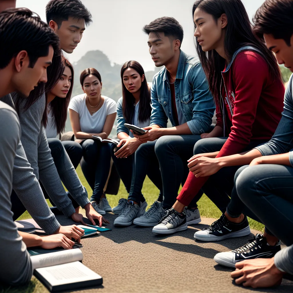 Fotos jovens discussao biblia comunidade 1