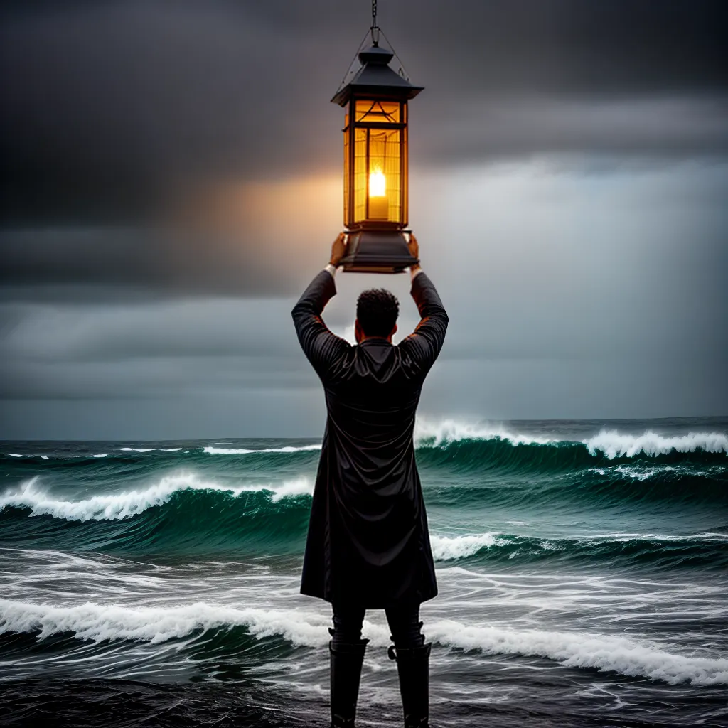 Fotos lanterna mar tempestade esperanca 1