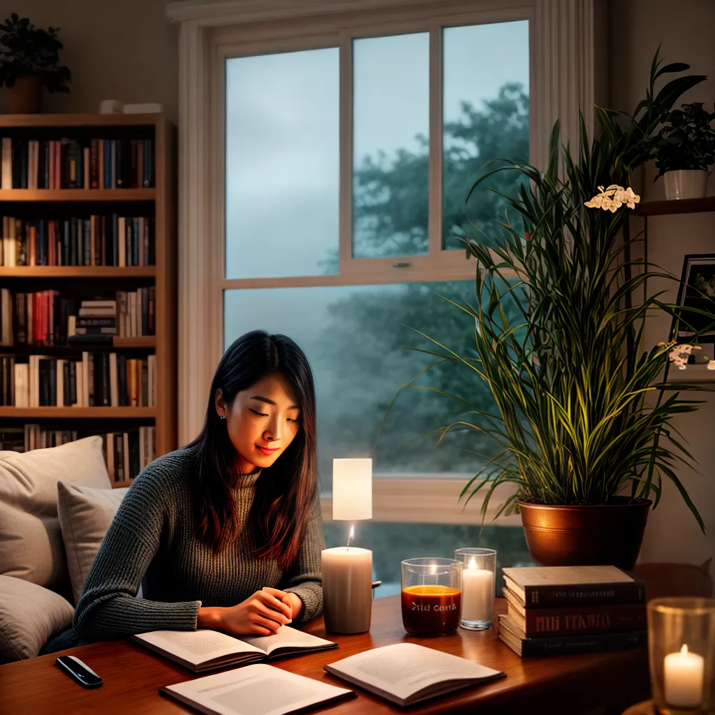 Fotos leitura ambiente acolhedor livros bebida vela