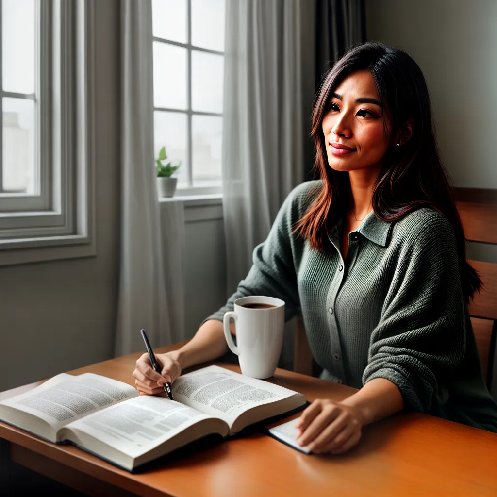 Como ter um devocional poderoso pela manhã 6 Fotos leitura biblia jornal cafe luz natural