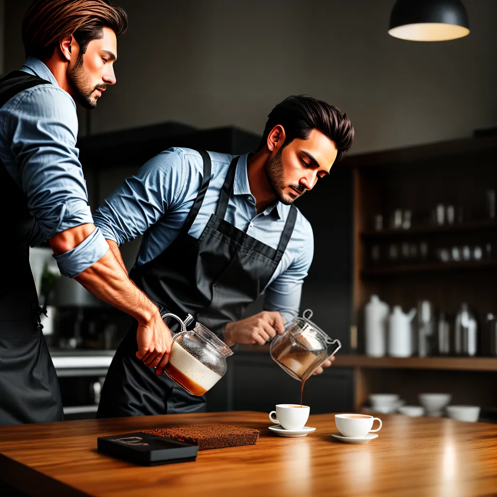 Fotos lider servindo equipe cafe