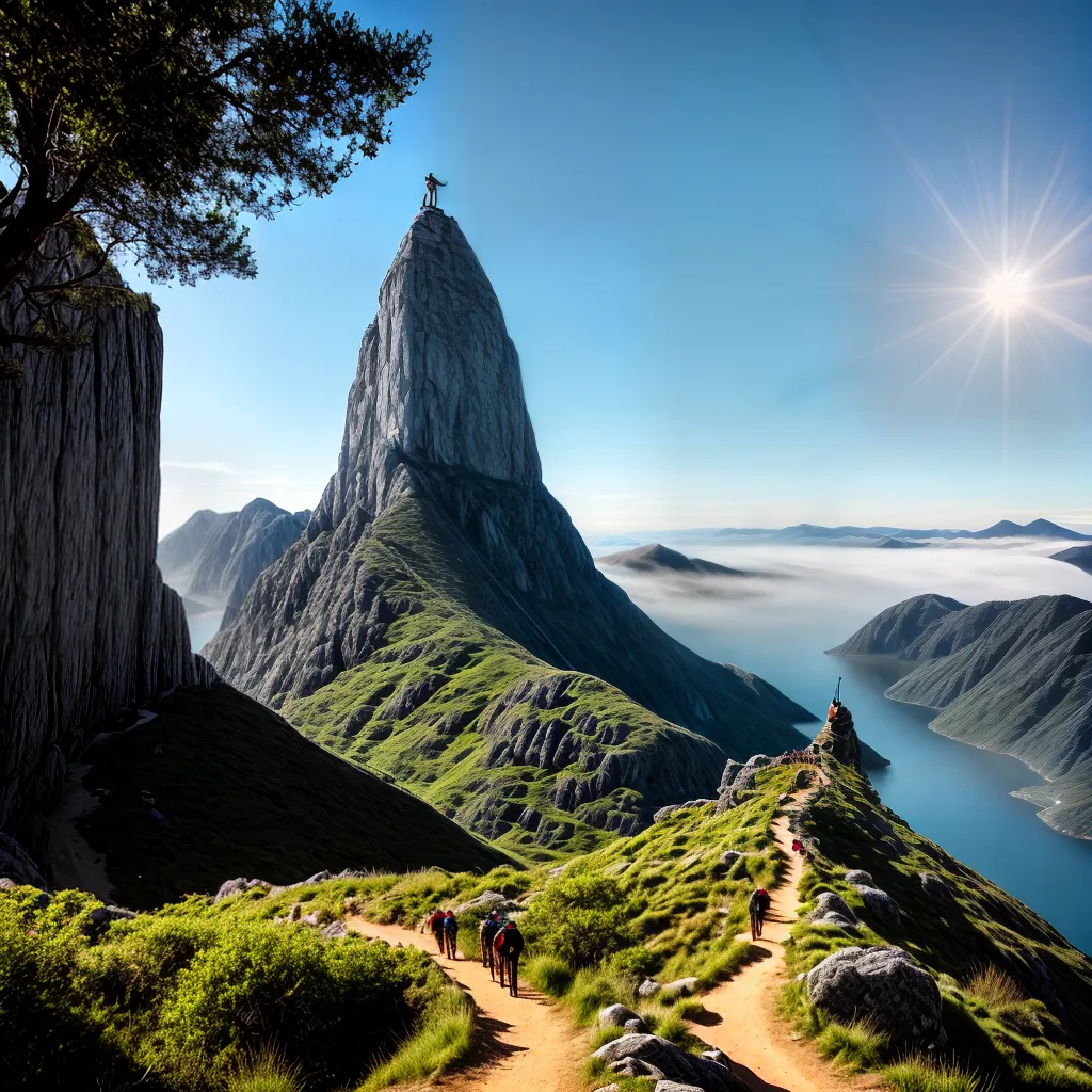 Fotos lideranca montanha corda paisagem