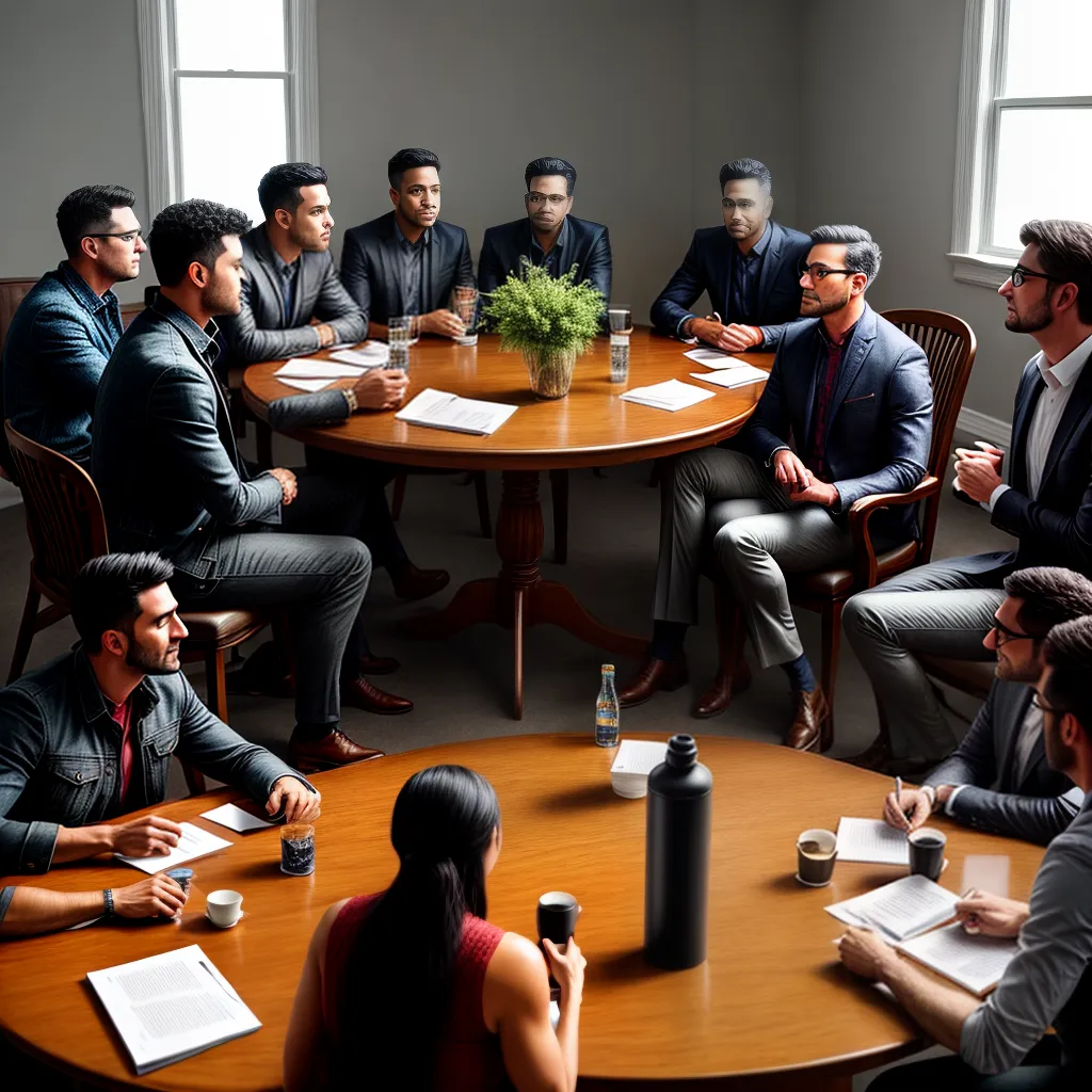 Fotos lideranca servidora mesa discussao