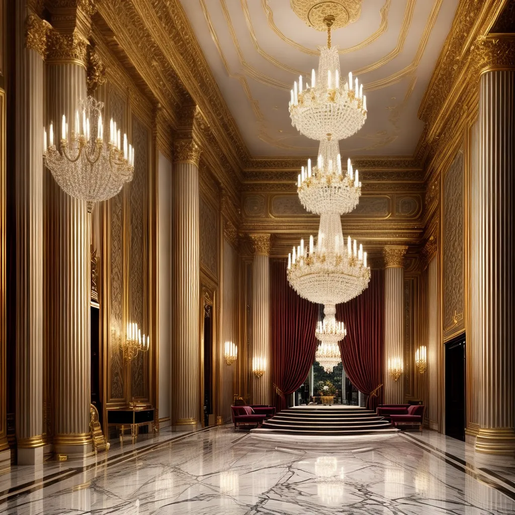 Fotos lobby luxo cristal veludo marmore