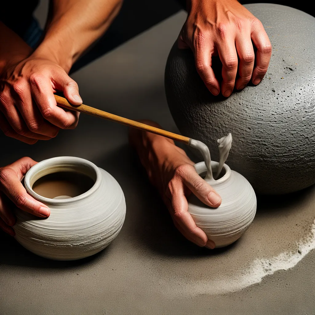 Fotos maos do oleiro moldando vida