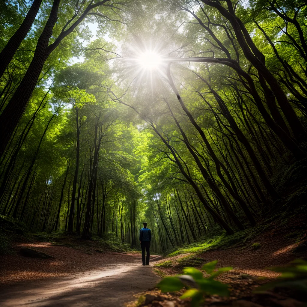 Como encontrar orientação espiritual em meio à confusão? 8 Fotos meditacao floresta luz maos guida