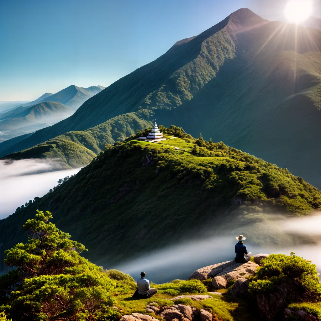 Sabedoria da Compaixão e Transforme sua Vida Espiritual 6 Fotos meditacao montanha natureza ceu azul