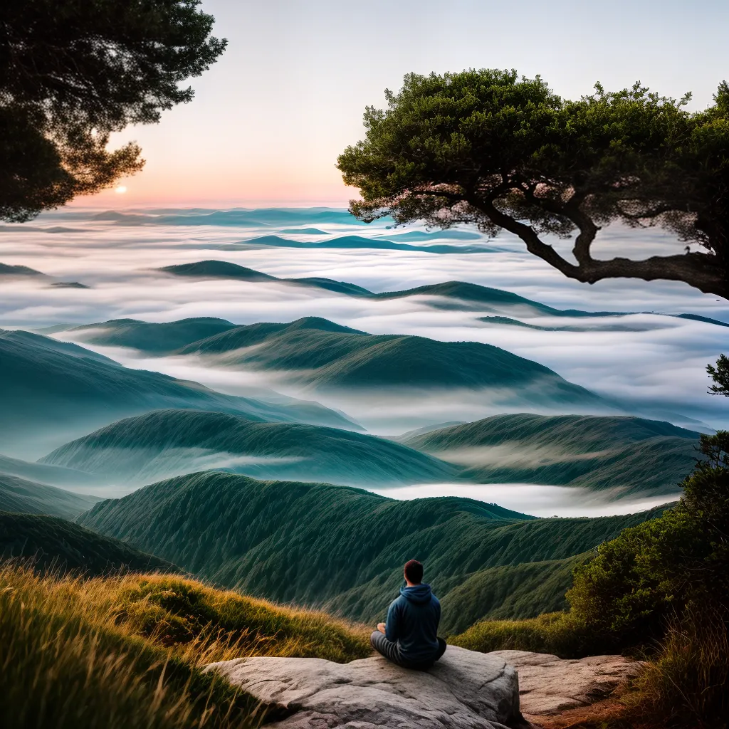 Embarque em uma jornada de autoconhecimento e espiritualidade. 8 Fotos meditacao montanha paz serenidade