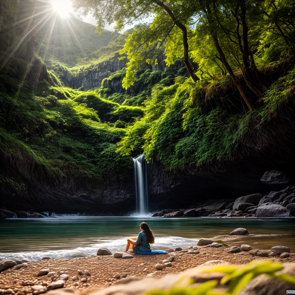 Fotos meditacao natureza luz sol rio arvores