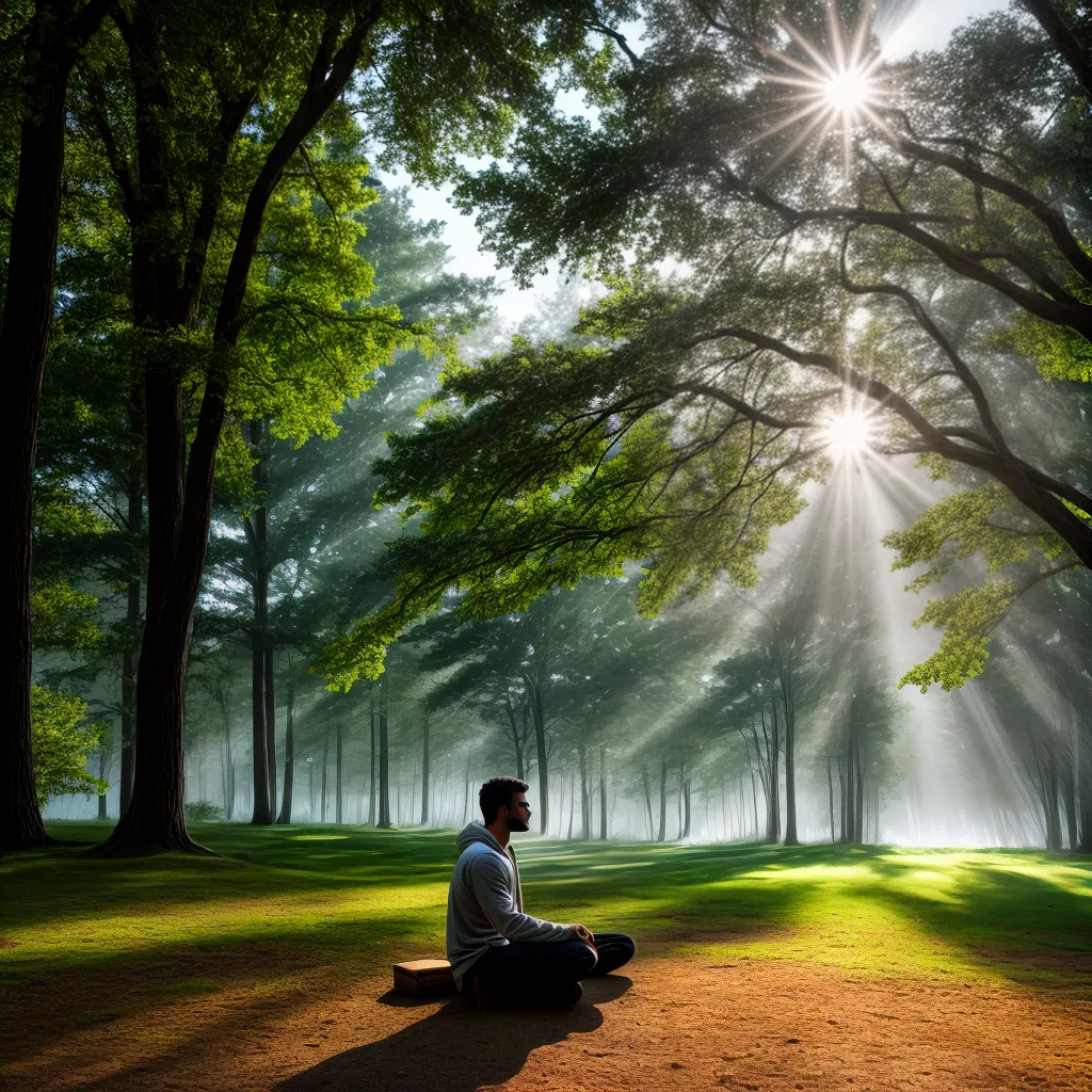 Fotos meditacao natureza raios sol