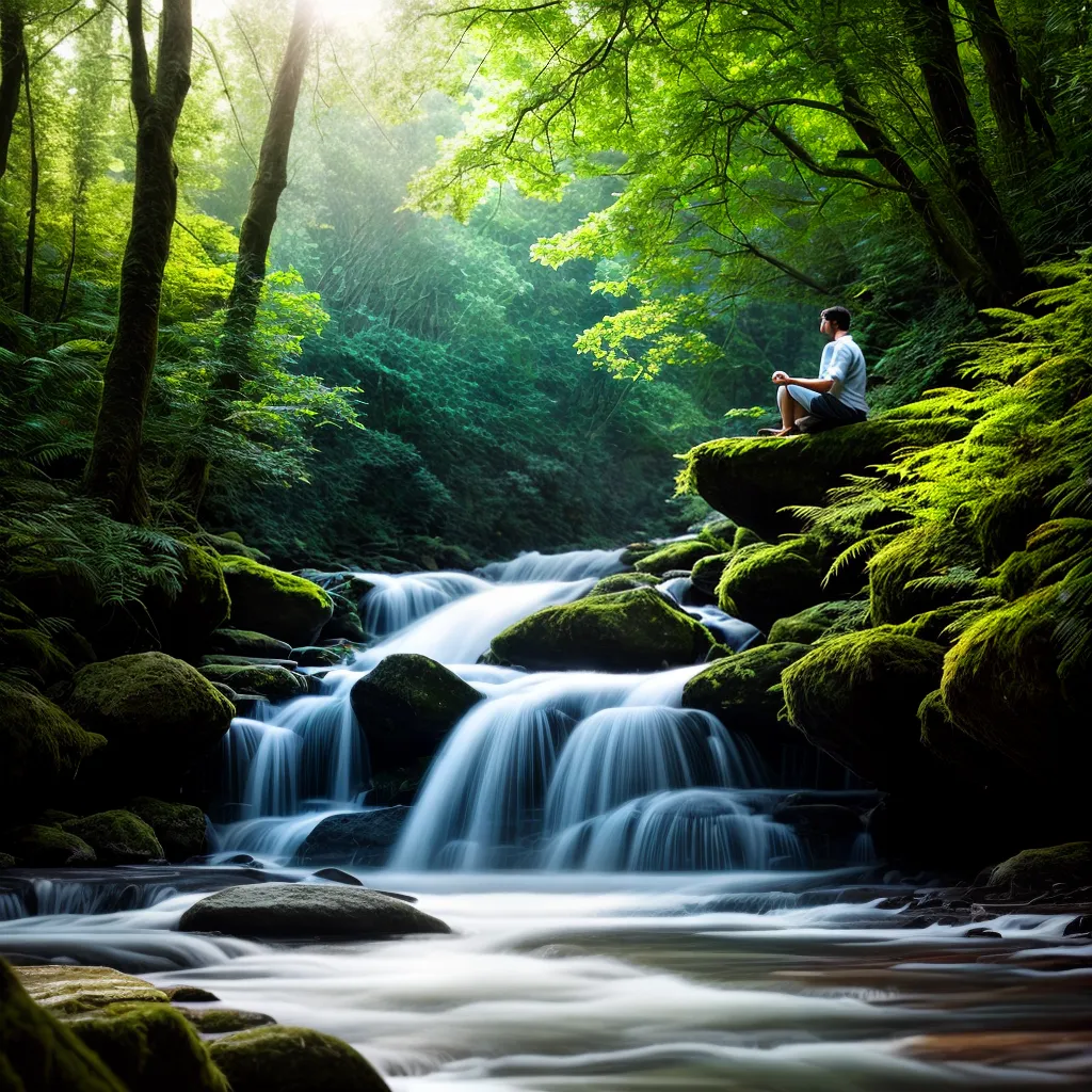 Fotos meditacao natureza riacho luz 1