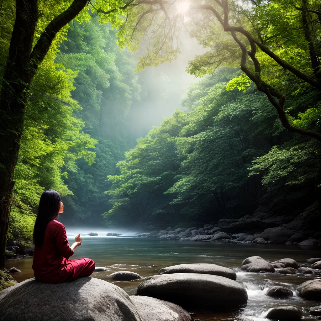 Fotos meditacao natureza rio arvores 1