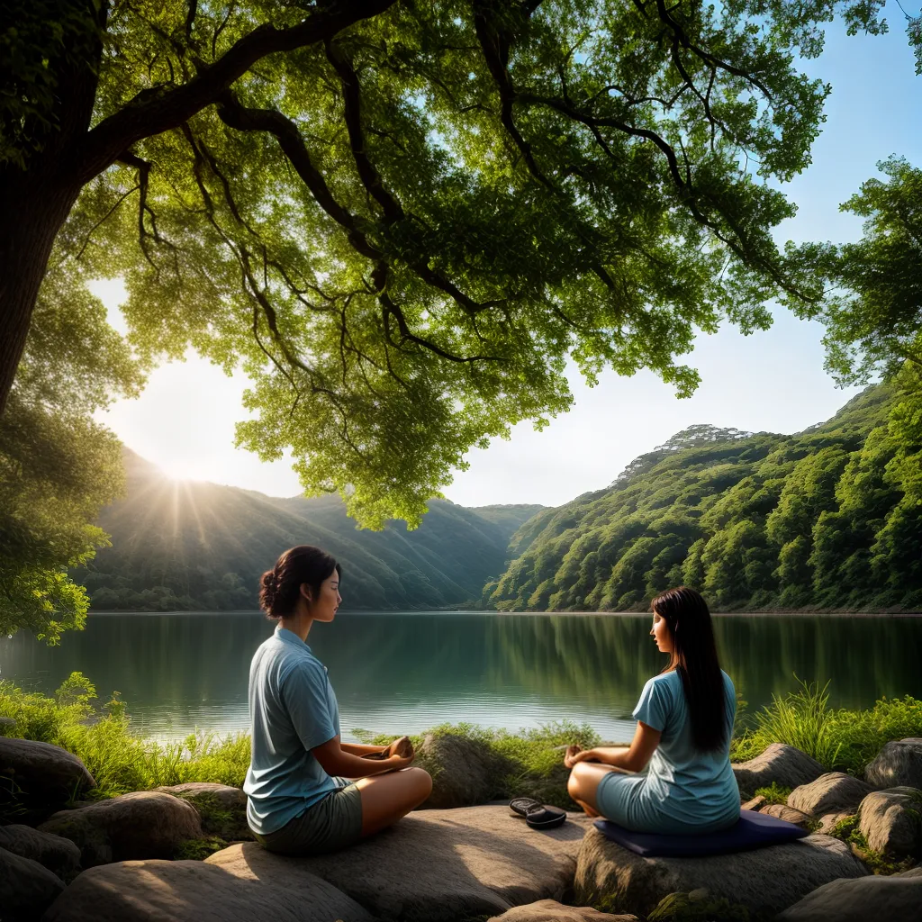 Desenvolvendo o discernimento espiritual através da meditação 7 Fotos meditacao natureza serenidade raios solares