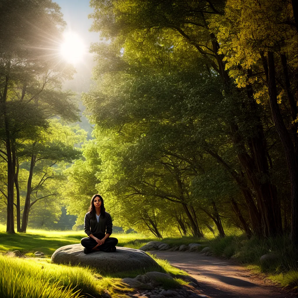 Fotos meditacao natureza serenidade sol dourado