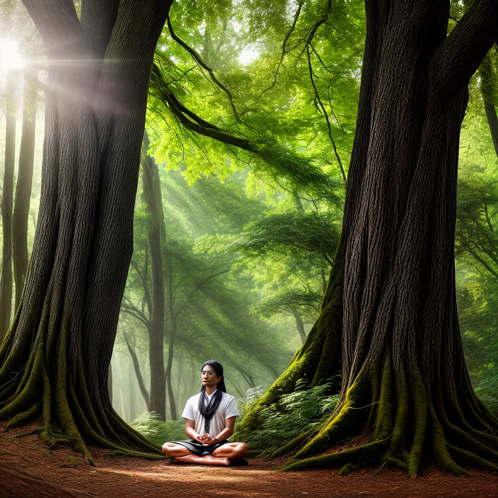 Fotos meditacao natureza sol folhas paz