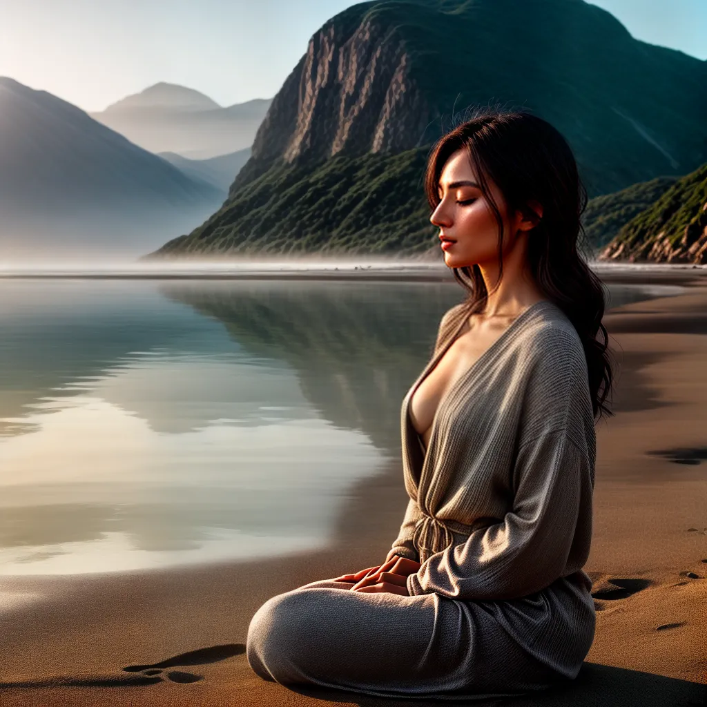 Como Encontrar a Paz Interior em Meio à Exaustão e Sobrecarga. 6 Fotos meditacao praia por do sol serenidade