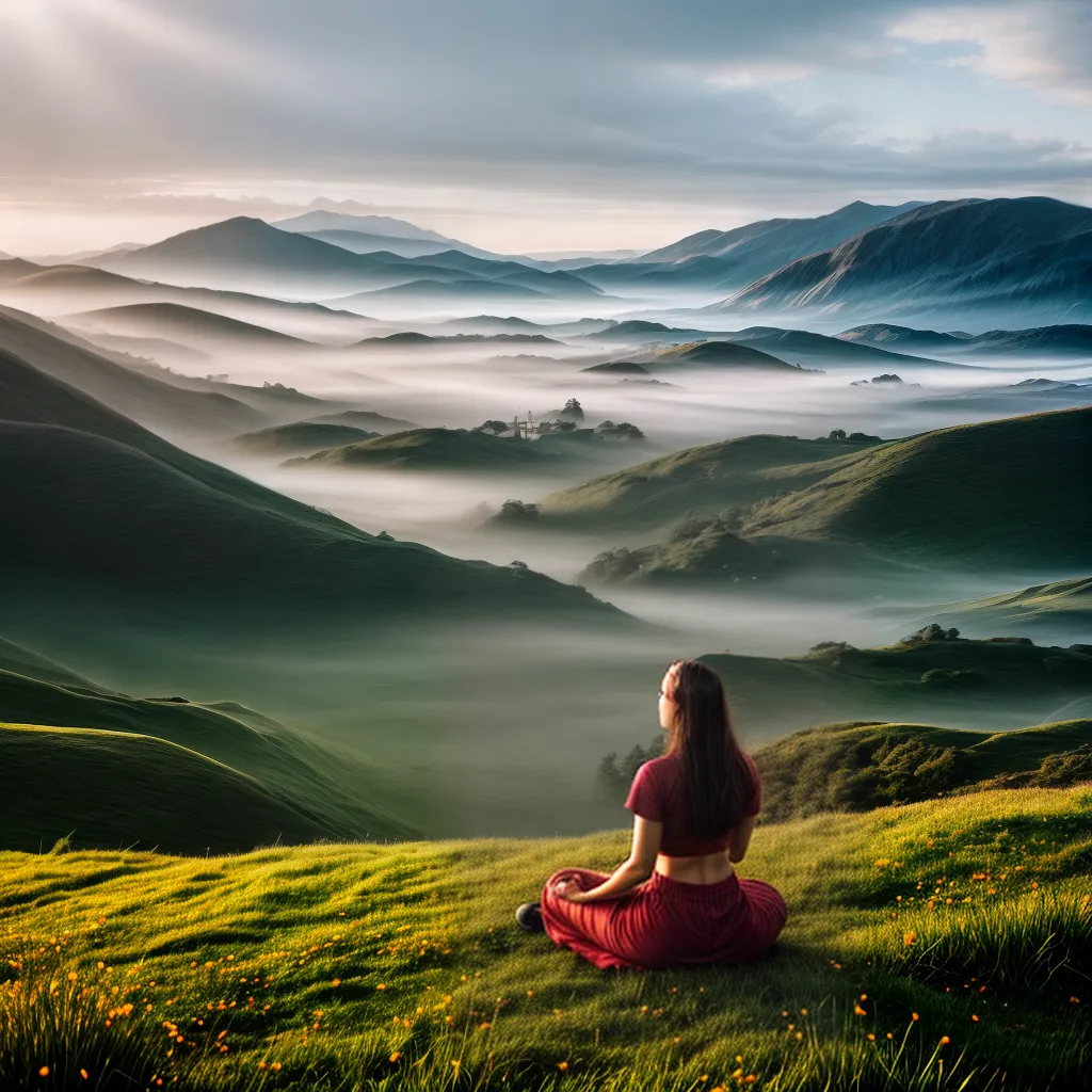 Fotos meditacao pratica espiritual raios sol