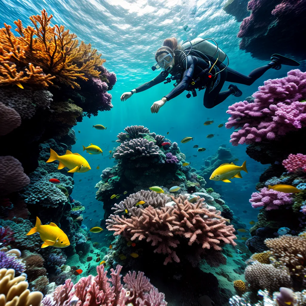 Fotos mergulhador coral peixe raia rosario