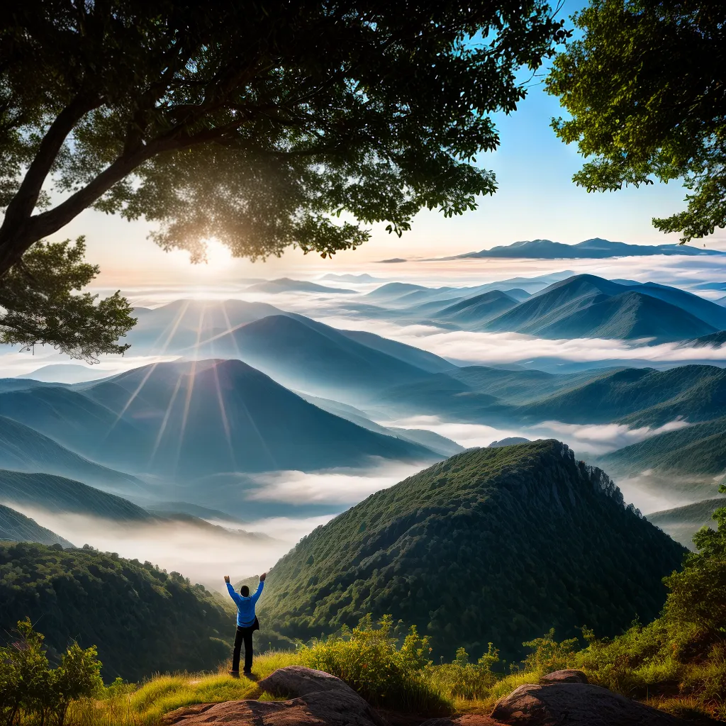 Fotos montanha ceu verde paz