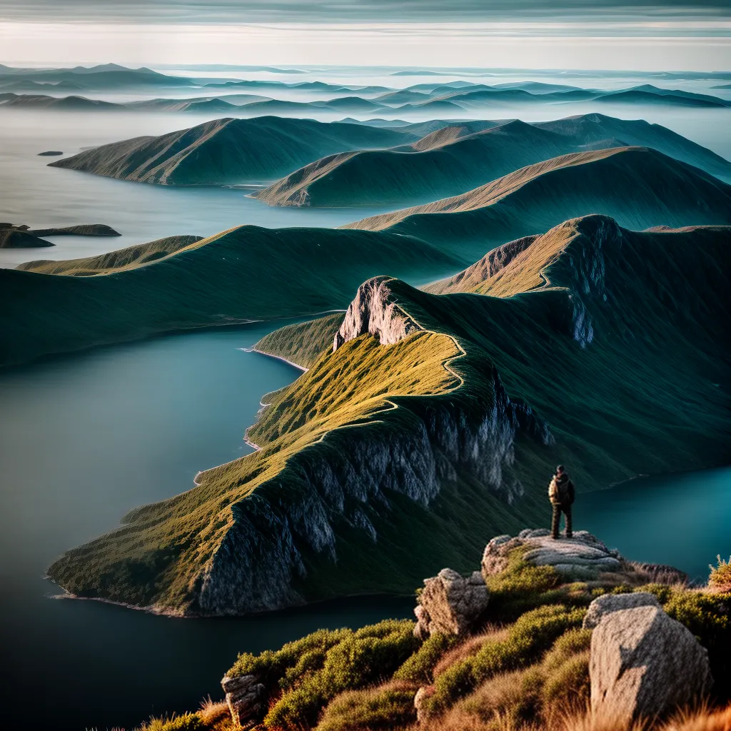 Fotos montanha nuvens sol perspectiva