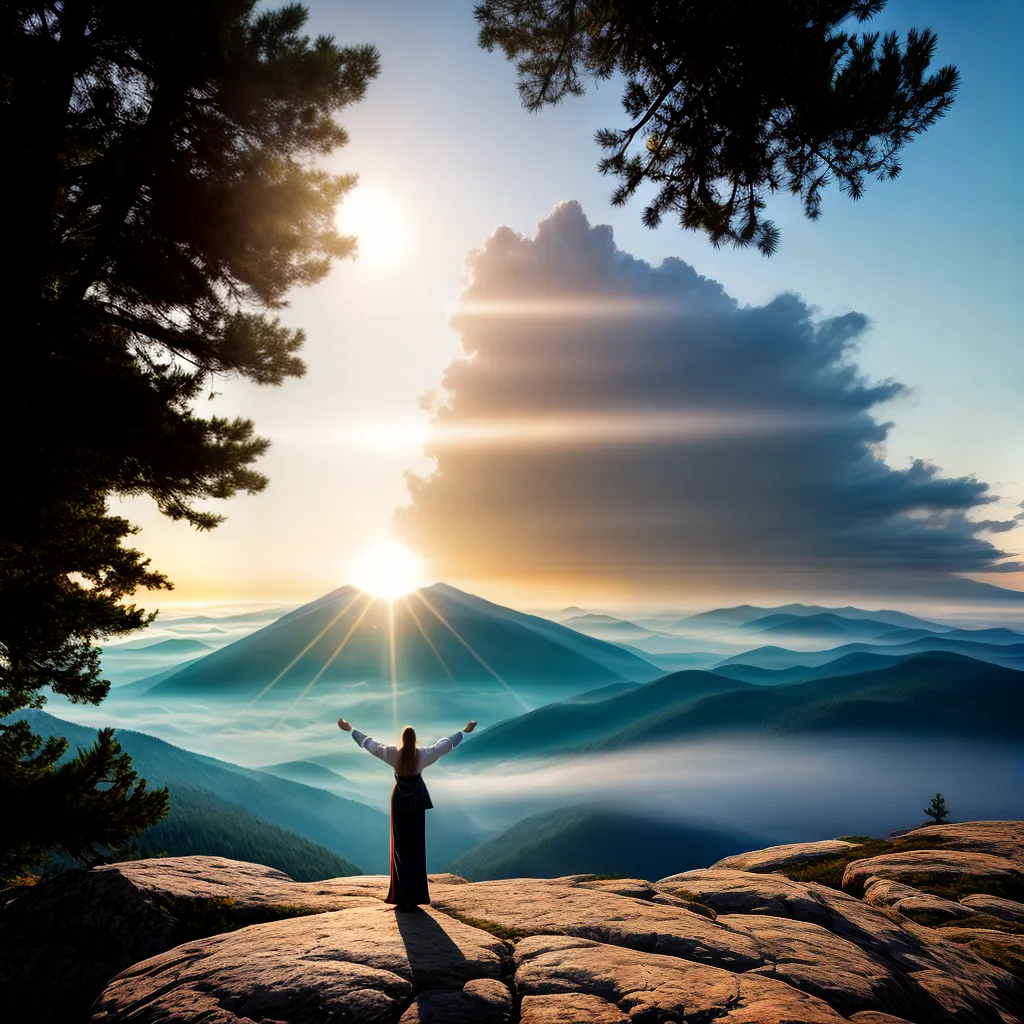 Fotos montanha santidade luz sol bracos