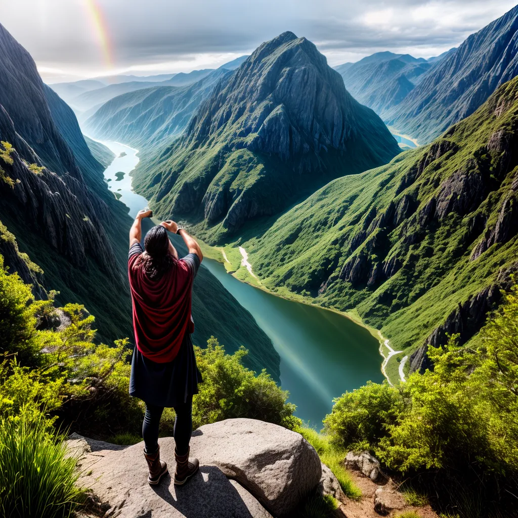 Fotos montanha sol arcoiris vale paz