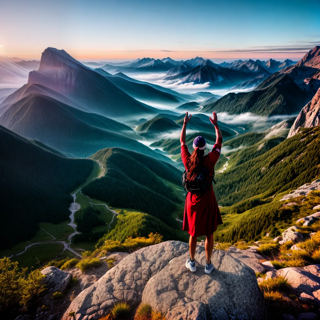 Fotos montanha sol bracos alto jornada