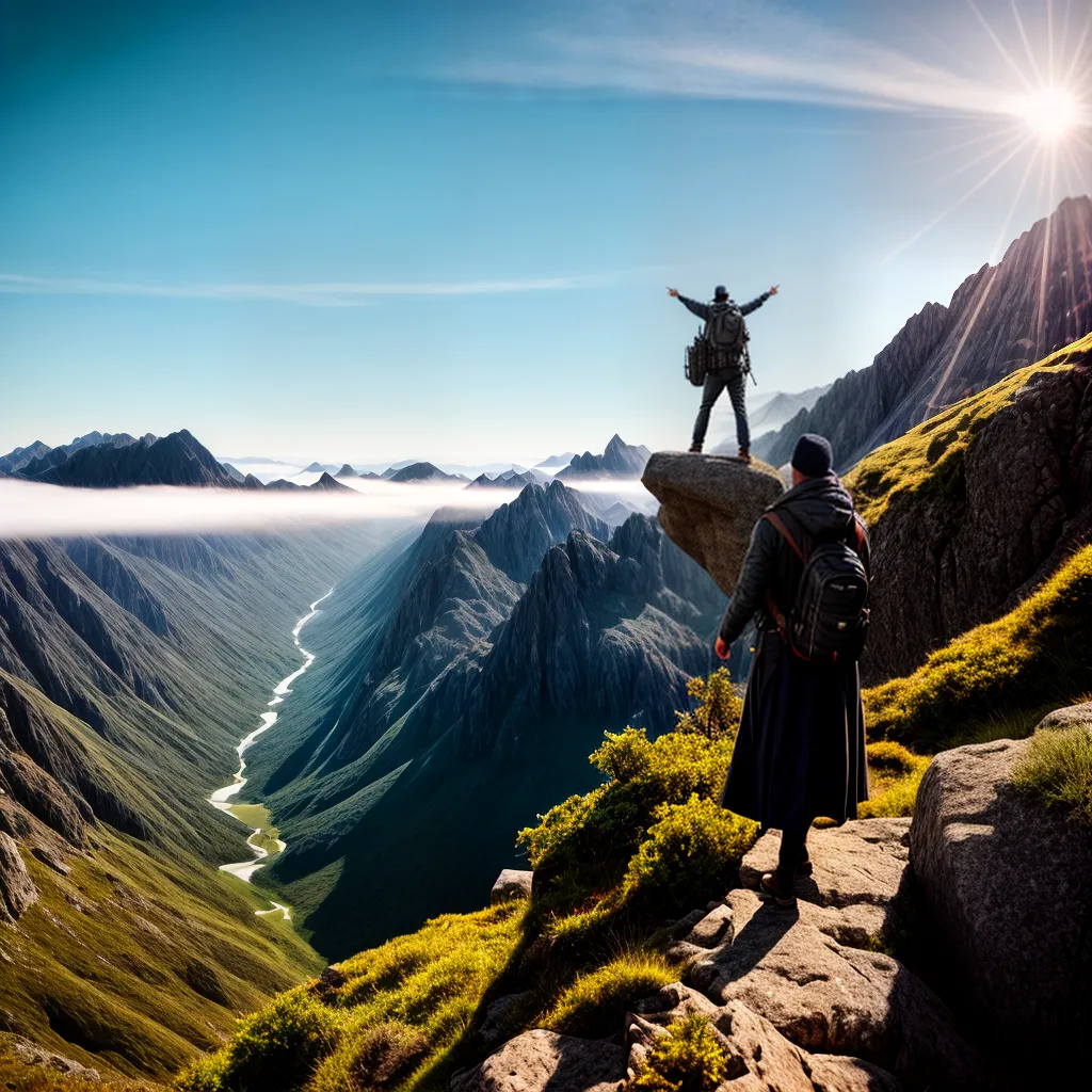 Fotos montanha sol bracos deus bencao