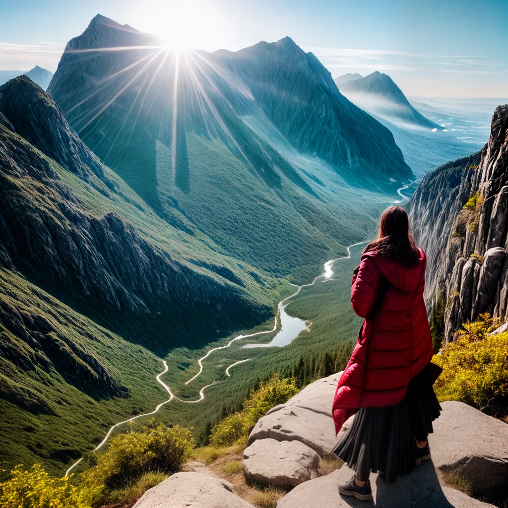 Fotos montanha sol bracos fe emocao