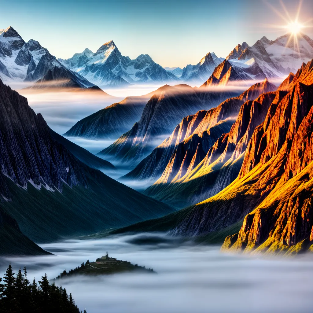 Fotos montanhas sol palavra deus