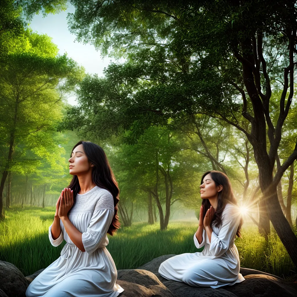 Por que a espiritualidade é essencial para a mulher cristã 8 Fotos mulher oracao natureza luz silencio