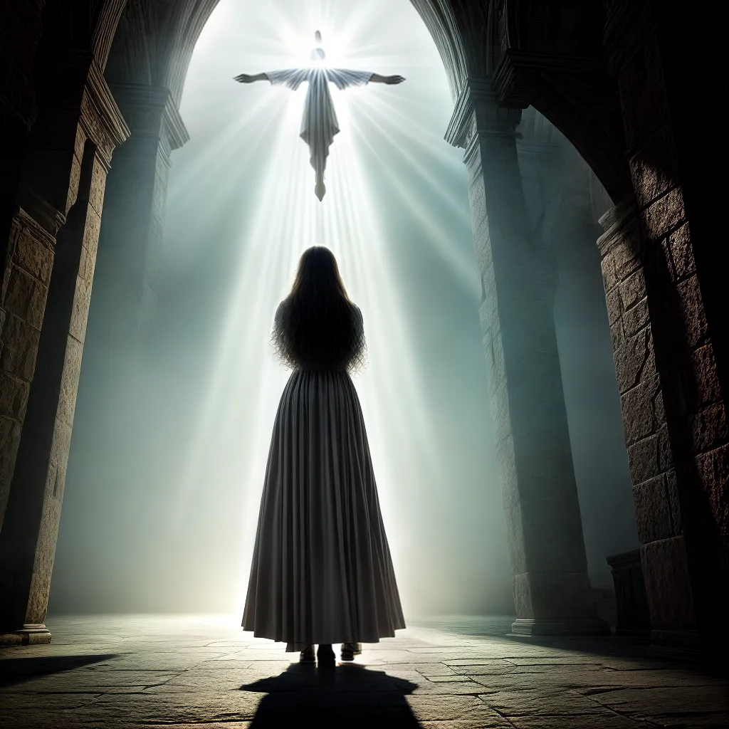 Fotos mulher profetisa montanha luz divina