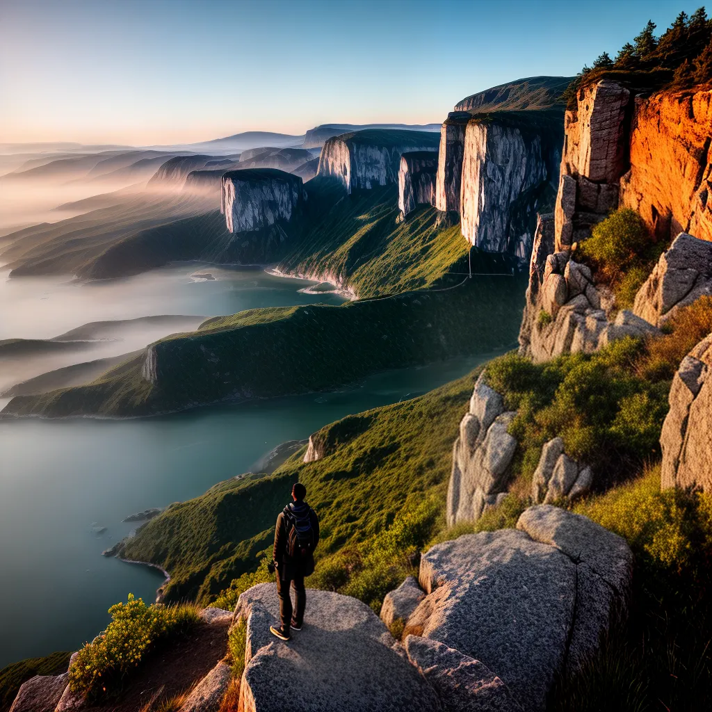 Fotos nascer do sol cliff rendicao alegria