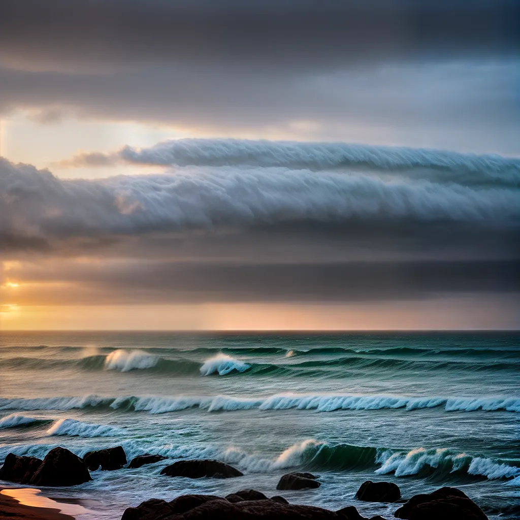 Fotos nascer sol mar tempestade esperanca