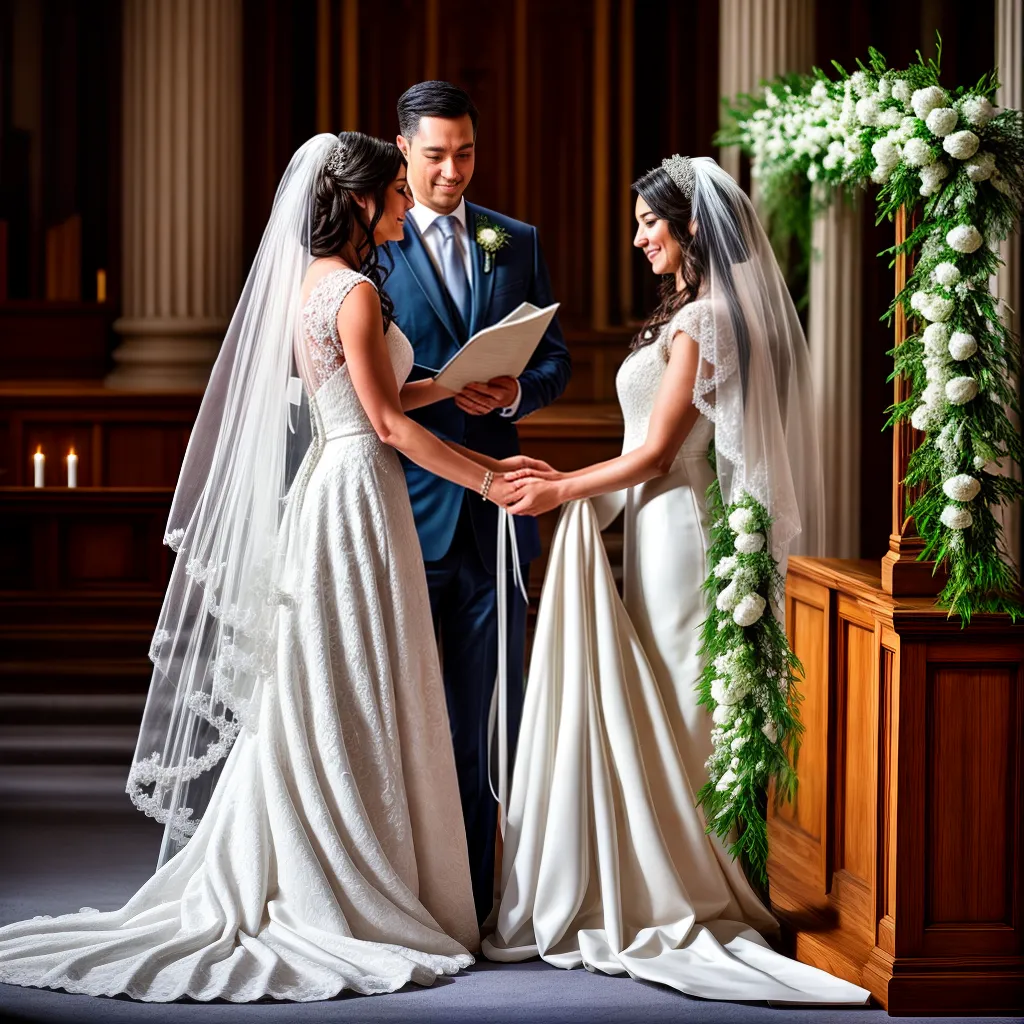 Fotos noiva vestido branco veu altar 1