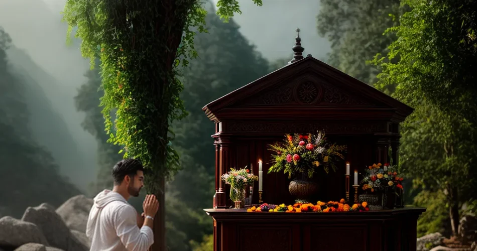 Fotos oferta oracao altar flores frutas