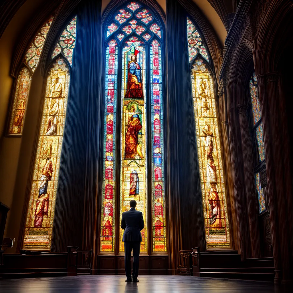 Fotos oracao janela vitrais igreja luz