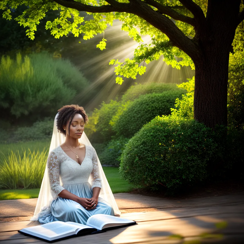 Como ser uma Buscadora da presença de Deus. 6 Fotos oracao jardim luz biblia