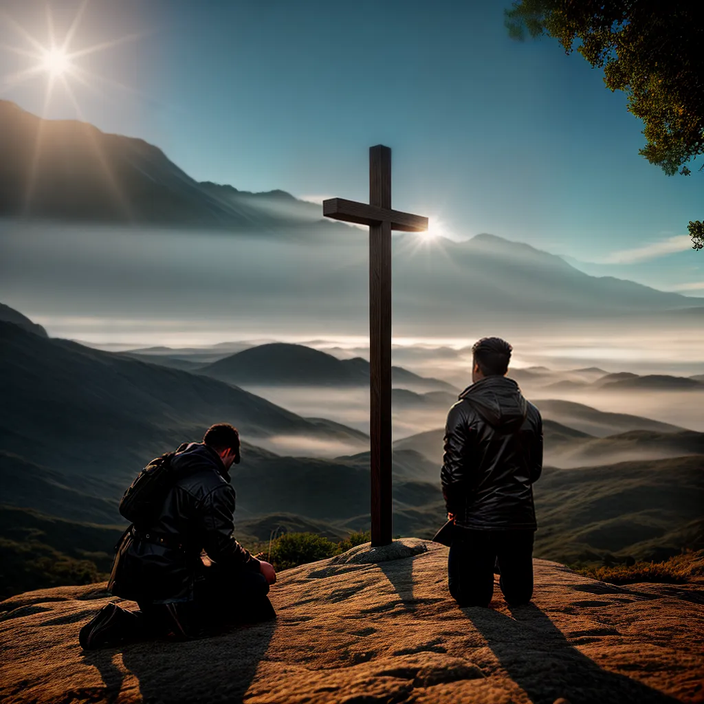 Como a humildade pode fortalecer a submissão na vida cristã. 6 Fotos oracao joelho cruz brilho