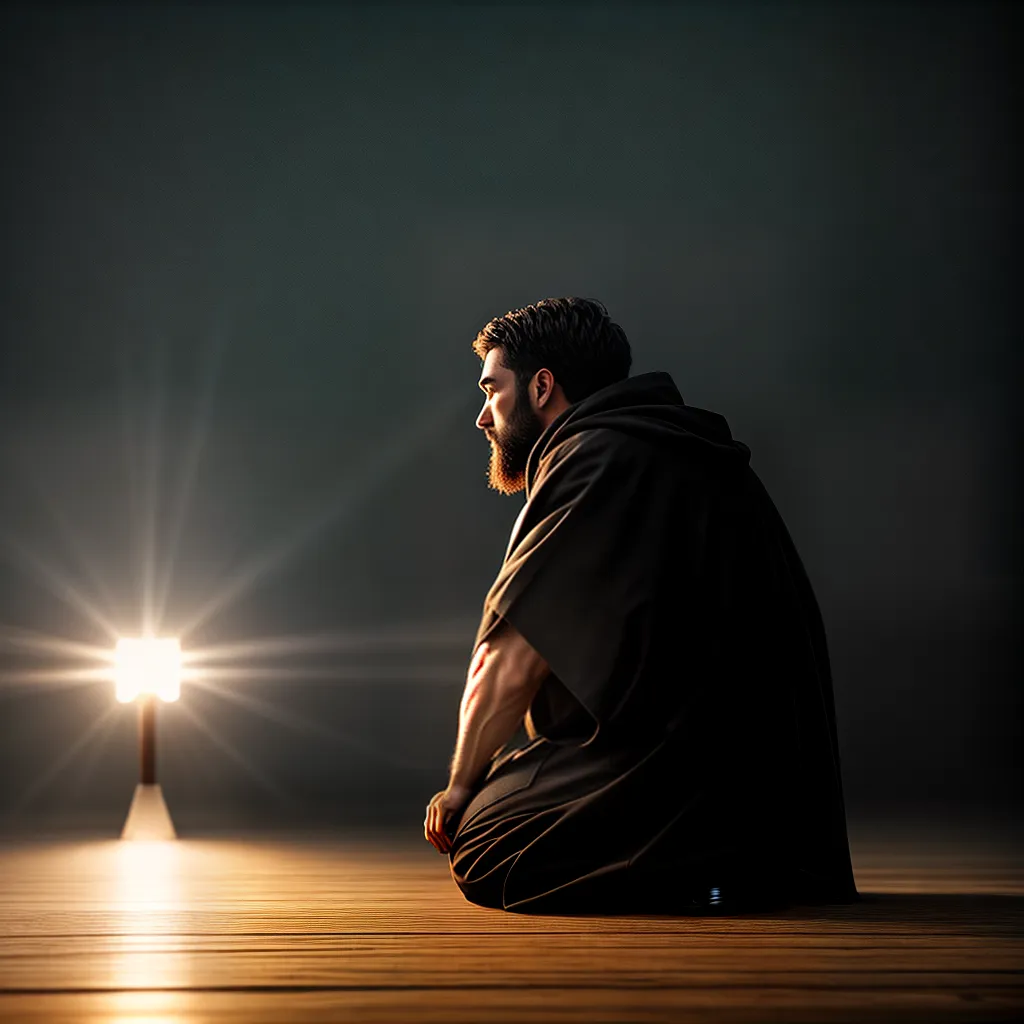 Fotos oracao joelho cruz iluminada